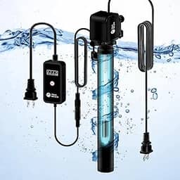 AquaMiracle Bomba de filtro U-V para tanque de peixes de 130 GPH para água verde, filtro U-V de aquário com temporizador (4/8/12/24 horas), bomba de água Powerhead de aquário com luz U-V de 6 W, para