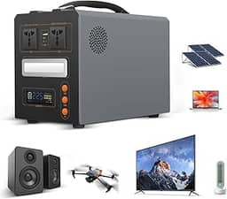 IIGENAI Gerador de Energia Portatil, Bateria 621Wh, 220V, Potência Nominal 600W, Pico de 1200W,Estação de Energia para Camping, Falta de Energia