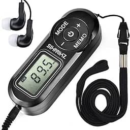ZHIWHIS Rádio portátil, sintonizador digital FM com melhor recepção, receptor de transistor de bolso com som estéreo, Walkmen operado por bateria