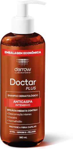 Darrow Doctar Plus Shampoo Dermatológico Anticaspa Intensivo com Fórmula Sem Sulfato que Reduz Descamação, Coceira e Oleosidade e Protege a Fibra Capilar, 380ml