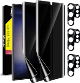 Milomdoi [Pacote com 2 + 3] Protetor de tela ultra privacidade para Samsung Galaxy S23 [Sem vidro] Acessórios 2 pacotes de tela de privacidade de filme para Samsung S23 Ultra 5G com 3 unidades de
