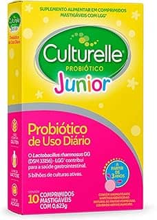 Culturelle Junior, Probiotico, Infantil, Sabor Frutas Vermelhas, 10 Comprimidos Mastigáveis