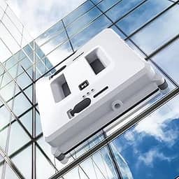 Robô Limpador De Janelas, Limpador De Janelas Inteligente De SucçãO Forte 3000pa Com Jato De áGua Duplo/Controle Por Controle Remoto, Ferramenta De Limpeza De Janelas,White