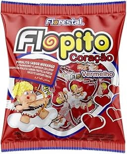 Pirulito Coração Vermelho Flopito 500gr - Florestal