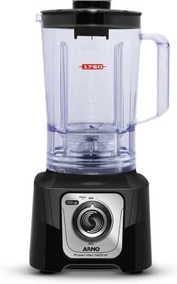 Liquidificador Arno Powermax 1400W LN65 Preto, com 6 Lâminas Powelix Pro, 3,1L de Capacidade, Tecnologia Comfort Control e Design Arno, 110V