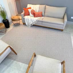 Tapete Retangular para Sala, 200x300cm, Felpa Baixa, Antiderrapante, Decorativo (Palha Quadriculado)