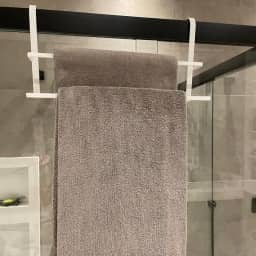 SUPORTE TOALHEIRO DUPLO PARA BOX BANHEIRO PORTA TOALHA DUPLO BOX REFORÇADO (Branco)