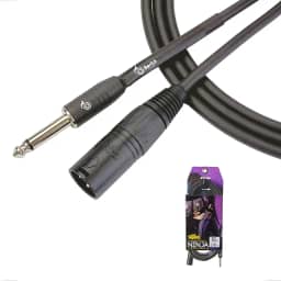 Cabo Para Microfone Bertô By Santo Angelo Ninja 3 Metros Balanceado Cinza Chumbo P10 Macho XLR Macho Ninja Profissional