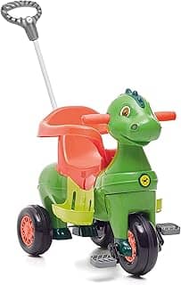 Calesita Triciclo Infantil Empurrar Passeio Didino Verde Multicor