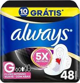 Absorvente Noturno Always Noites Tranquilas Suave com Abas Leve 48 Pague 40, Always