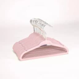 Kit 50 Cabides de Veludo Infantil Slim Ultrafino (Rosa)