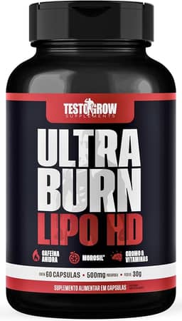 Termogênico Ultra Burn Lipo HD – Morosil® 400 mg + Cafeína, Cromo e Vitaminas para Auxílio na Queima de Gordura – 60 Cápsulas