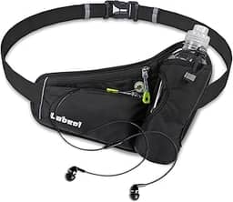 Labeol Cinto de hidratação para garrafa de água corrente com suporte para garrafa de água, pochete refletiva ajustável com suporte de garrafa, compatível com cinto de telefone e corrida ao ar livre,