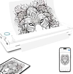 Máquinas de estêncil de tatuagem, impressora térmica de estêncil de tatuagem, impressora de estêncil sem fio Bluetooth para tatuagem, compatível com smartphone (branco)