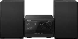 Panasonic Sistema estéreo compacto com leitor de CD, Bluetooth, rádio FM e USB com controle de graves e agudos, sistema estéreo de 20 W para casa com controle remoto - SC-PM270PP-K (preto)