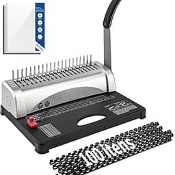 Abacafly Encadernadora Wire-o, Kit Capa Encadernação A4/A5 e 100 Espiral para Encadernação, Encadernadora Espiral Fura 12 Páginas Por Vez e Encaderna 450 Páginas