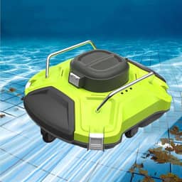Robô automático sem fio para limpeza de piscinas, bateria de 5000mAH por 110 minutos, até 85㎡, densidade de filtro de 200Um, IPX8 à prova d'água, equipamento de limpeza de piscinas,Green