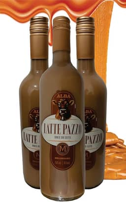 3 Licores de Doce de Leite Latte Pazzo 750ml - Cremoso com Sabor Aveludado, ideal para Coquetéis, Sobremesas e Presentes Especiais!