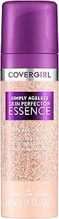 Covergirl Simply Ageless Skin Perfector Essence Foundation, 10 Fair, Híbrido para a Pele Colorido, Matiz Transparente, Acabamento Radiante, Acabamento Brilhante, Fórmula Vegana, 30 ml