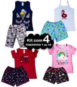 Kit com 8 Peças Infantil Juvenil Menina - Verão - 1 ao 16