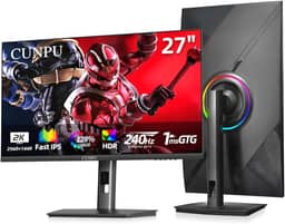 Monitor De Jogos Qhd 27 Polegadas 2560 X 1440 240 Hz, Ips Rápido, Suporte Ps5/Xbox, 1 Ms, Dci-P3 100%, Hdr, Freesync E G-Sync, Monitor Vertical De Altura/Pivô/Inclinação/Giratório, Alto-Falant