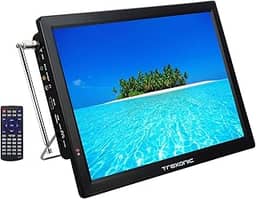 TV LED de 14 polegadas recarregável portátil traxônico com HDMI, SD/MMC, USB, VGA, AV IN/OUT ENTRADO E ASSISTOR DIGITAL INFTRACIONAL