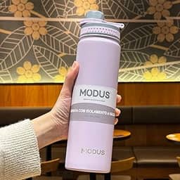 Garrafa de Água Térmica em Aço Inoxidável 750ml com Sistema Antivazamento e Alça em Inox (Roxo)