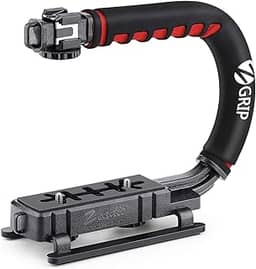 Zeadio Acção de Vídeo Estabilizando Handle Grip Estabilizador Handheld com Cold-Shoe Mount para Canon Nikon Sony Panasonic Pentax Olympus DSLR Camera Camcorder
