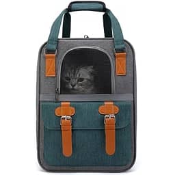 Bolsa Mochila De Transporte Pet Para Cães Gatos Cachorro Viagem Avião Passeio Cabine Transportar Animal Estimação (Verde, Pet até 10kg)