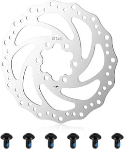 Freios a disco de 140 mm, rotor de freio a disco com 6 parafusos, freios a disco para bicicleta, scooter elétrico, rotor de freio, 6 furos, aço inoxidável, rotores de bicicleta para bicicletas de