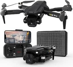 Toladrone Drone TD12Pro com câmera HD 1080p, motor sem escova, posicionamento de fluxo óptico, resistência ao vento nível 3, 3 modos de velocidade, drones para adultos iniciantes, quadricóptero RC