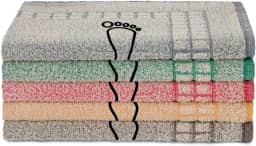 Kit 05 Tapete Para Banheiro Atoalhado 100% Algodão Felpudo 45x65cm Saída de Box Alta Absorção - Sortido