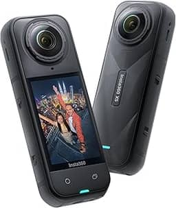 Insta360 X5 – Câmera de ação 8K 360° à prova d'água, com pouca luz, efeito de bastão de selfie invisível, lente robusta e substituível, bateria de 3 horas, protetor de vento embutido, estabilização