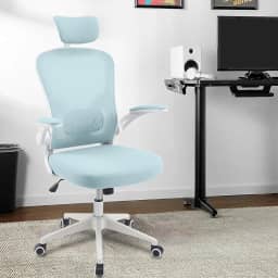 Cadeira de escritório ergonômica com estofado de mesh (Verde)