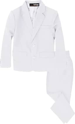Gino Giovanni Conjunto de 2 peças de terno formal para meninos, Branco, 16