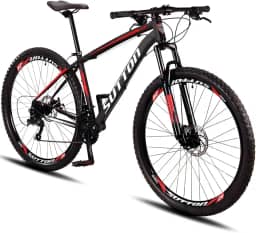 Bicicleta Aro 29 Sutton Gold 24V Freio a Disco Quadro de Alumínio 24 Marchas com Suspensão