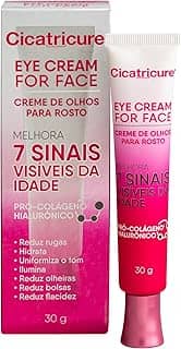 CICATRICURE Creme de Olhos para Rostro Hidratante Facial Anti-Idade, Tratamento Skin Care que Reduz Rugas, Uniformiza Tom da Pele, Combate Olheiras e Sinais do Envelhecimento 30g (1 Pack)
