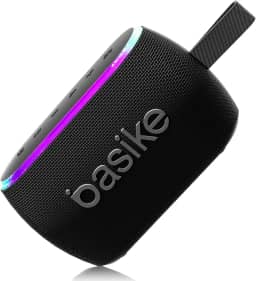 Caixa de Som Portátil Bluetooth 5.3, 40W RMS (Pico 60W), TWS para Som Estéreo Hi-Fi, com Microfone Integrado, Luzes RGB, Modos EQ, IPX6 Resistente à Água, 12h de Bateria para Casa, Festa e Uso Externo