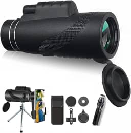 Monóculos 50x60, monóculos de super zoom para celular, com lente FMC BAK4 e telescópio tripé tripé de suporte estrelado, usado para assistir a Olimpíadas/eventos esportivos, etc.