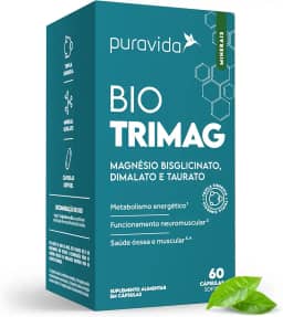 Puravida Vitaminas Bio Trimag Magnésio Bisglicinato Dimalato Taurato 60 Cápsulas