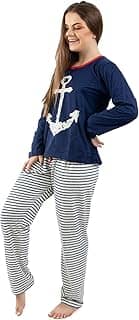 Pijama 4 Estações Âncora Adulto Inverno Manga Longa e Calça Casual