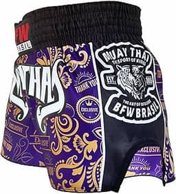 Shorts Muay Thai Premium - Roxo e Dourado