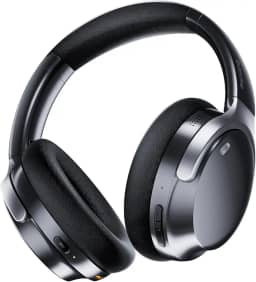 Basike Fone de Ouvido Bluetooth com Cancelamento de Ruído ANC, Áudio Hi-Fi, Bateria de Longa Duração 60h, Conforto Premium, Design Dobrável e Modo Transparente (Preto)