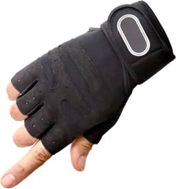 Par de Luvas Masculina Feminina Unissex Crossfit Academia Musculação com Munhequeira Meio dedo Fitness Treino Esporte Atividades Fisicas Exercicios 8 cores e 3 tamanhos