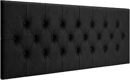 Cabeceira Estofada Captonê Suspensa Para Cama Box Casal 1,40 Suede (Preto)