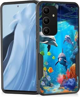 Capa para Galaxy S25, capa protetora resistente à prova de choque resistente à prova de choque para Samsung Galaxy S25 de 6,2 polegadas 2025, golfinhos do mundo subaquático