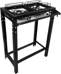 Fogão 2 Bocas Industrial Alta Pressão Preto C/Mangueira