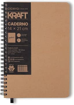 Caderno Kraft Pontado, Cicero, 8836, Bege, 14x21 (Médio)