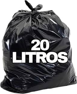 Saco De Lixo Preto 20l Resistência Média 4 Micra 100 Unid