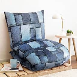 Futon Dobrável de Espuma Solteiro Jeans - Emcompre…